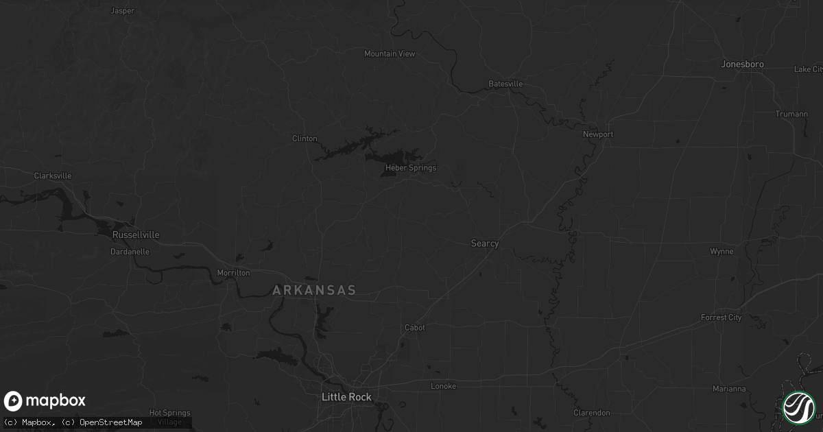 Hail map in Rose Bud, AR on July 3, 2026