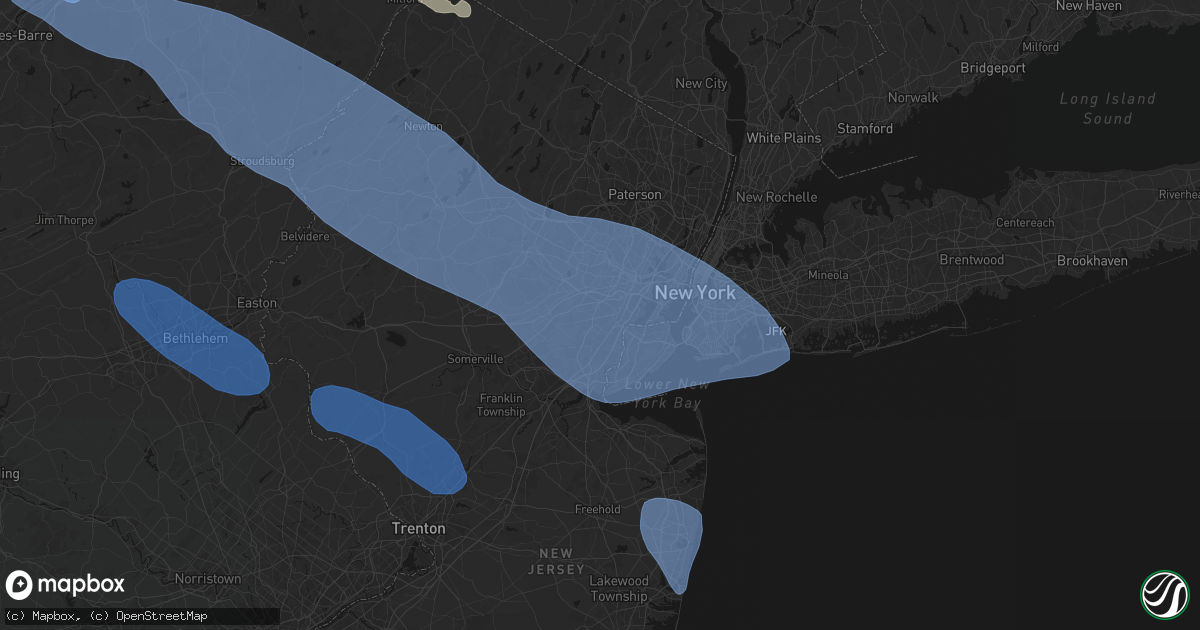 Hail map in Roselle Park, NJ on July 3, 2026