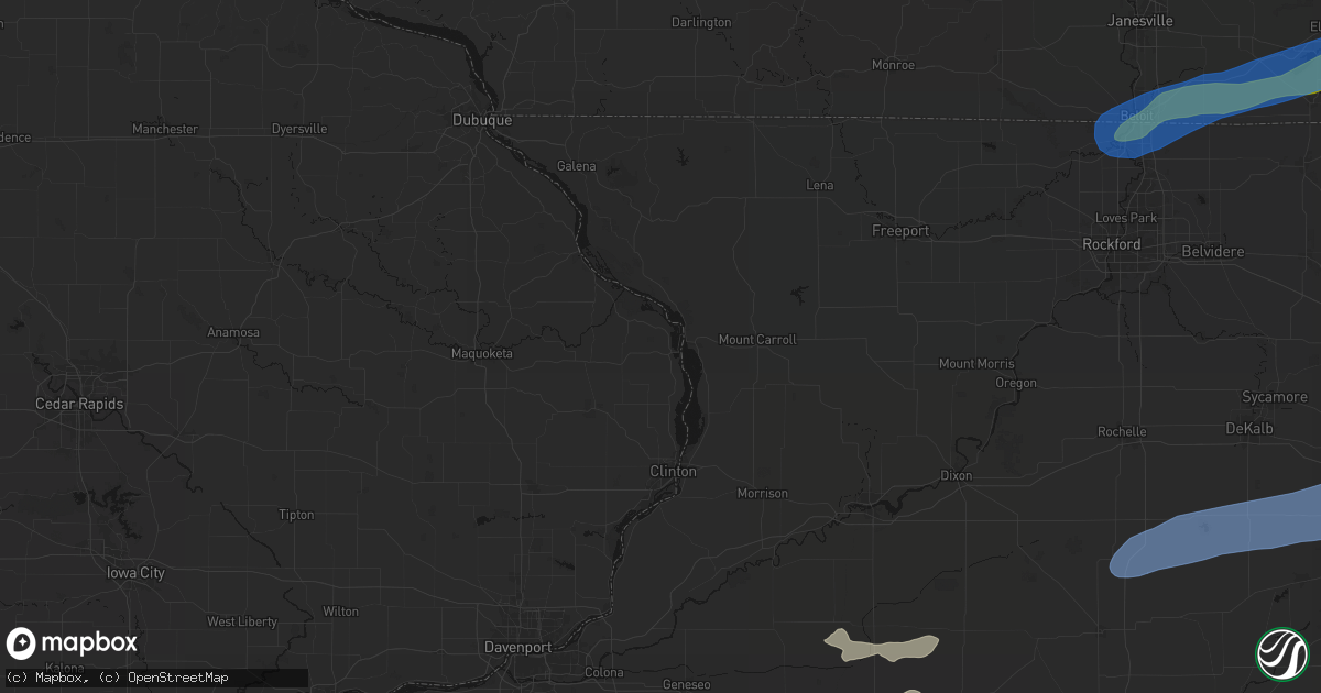 Hail map in Sabula, IA on July 3, 2026