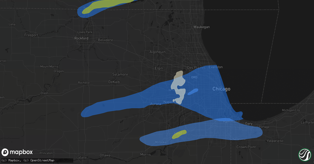 Hail map in Saint Charles, IL on July 3, 2026