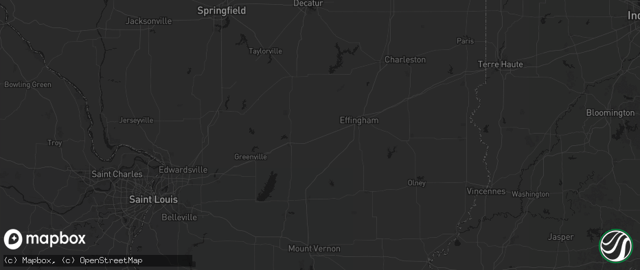 Hail map in Saint Elmo, IL on July 3, 2026