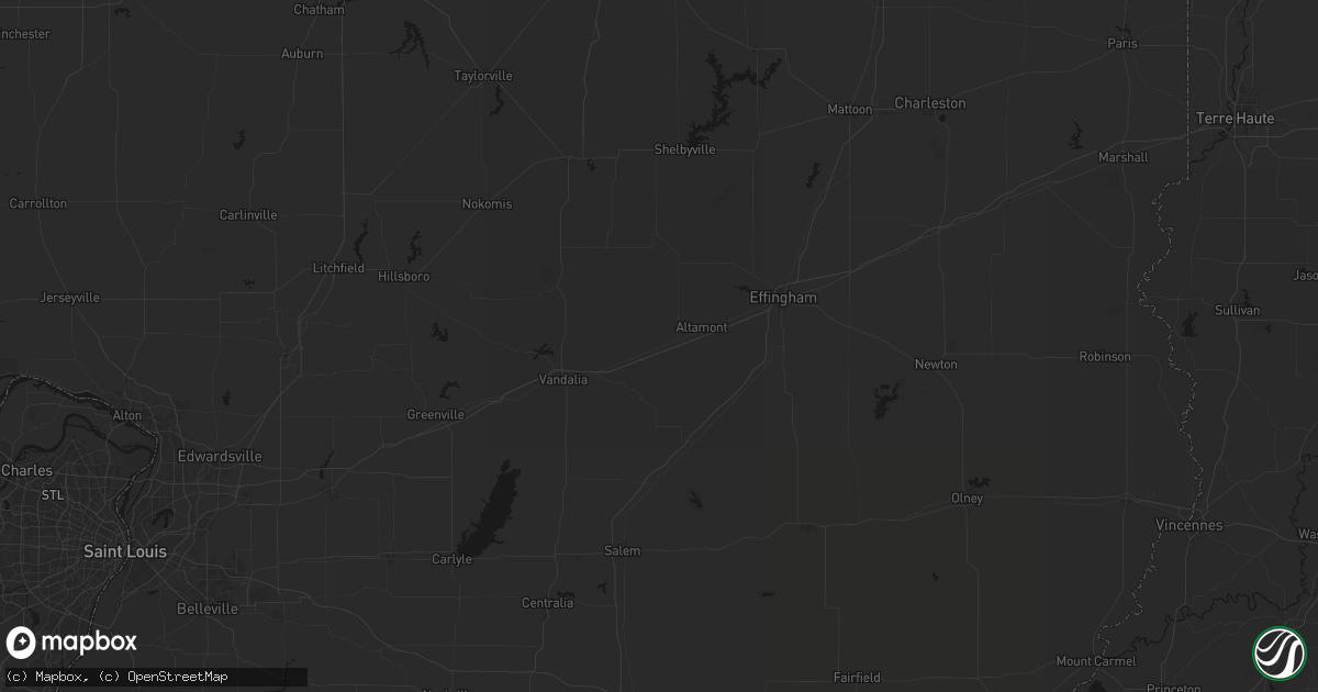 Hail map in Saint Elmo, IL on July 3, 2026