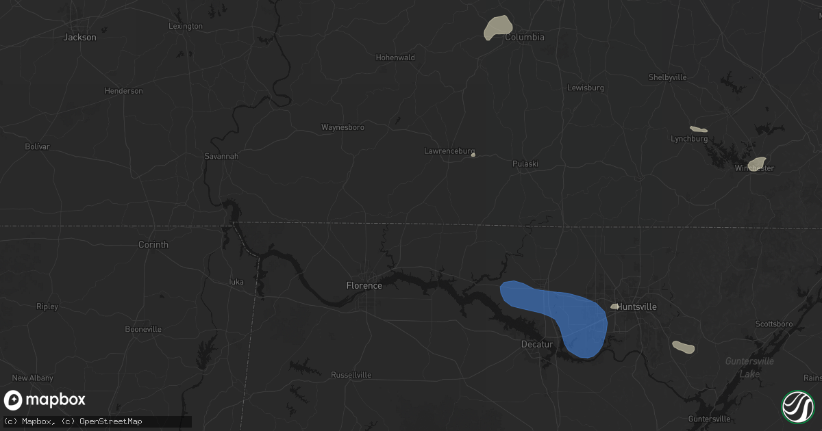 Hail map in Saint Joseph, TN on July 3, 2026