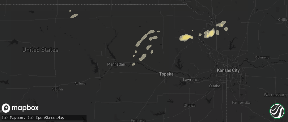 Hail map in Saint Marys, KS on July 3, 2026