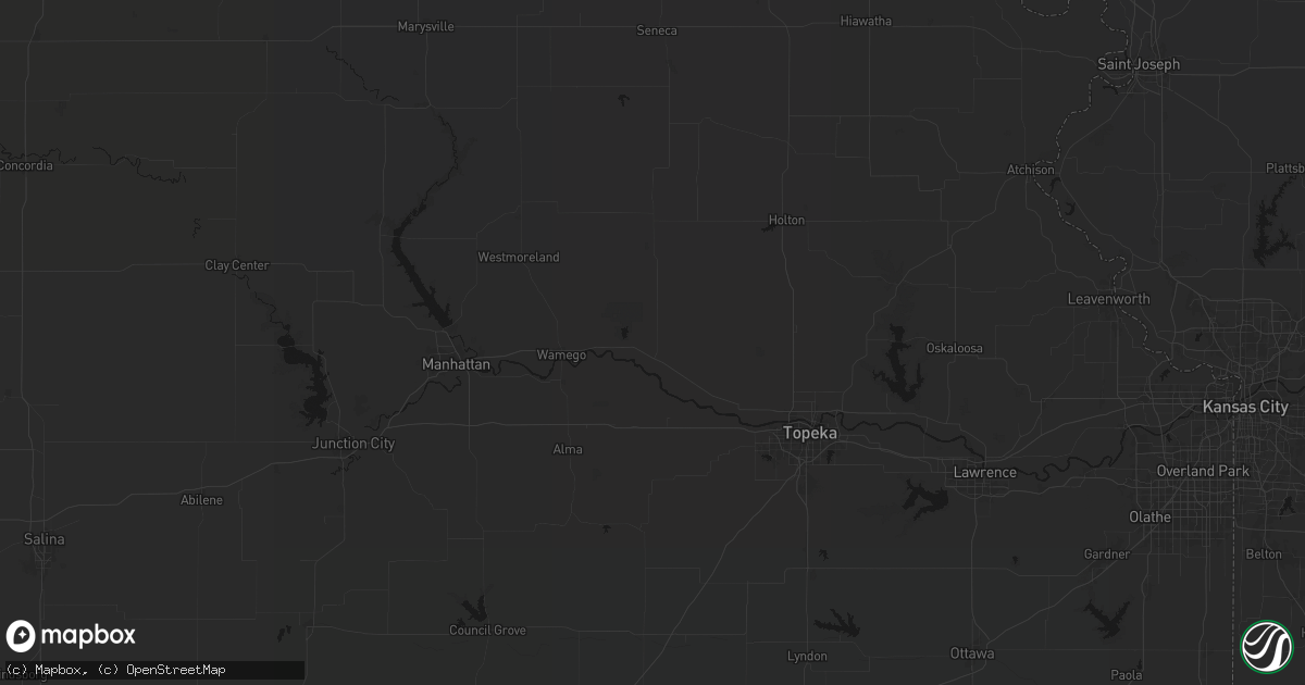 Hail map in Saint Marys, KS on July 3, 2026