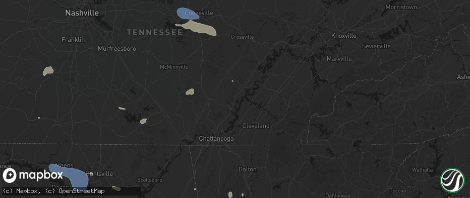 Hail map in Sale Creek, TN on July 3, 2026