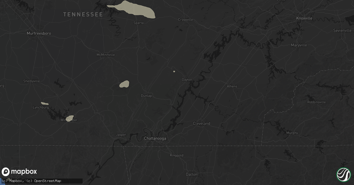 Hail map in Sale Creek, TN on July 3, 2026
