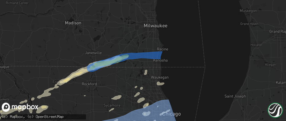 Hail map in Salem, WI on July 3, 2026