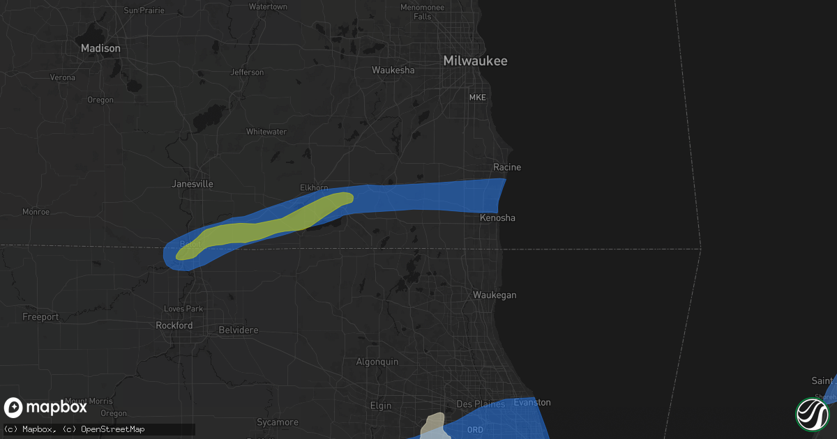 Hail map in Salem, WI on July 3, 2026