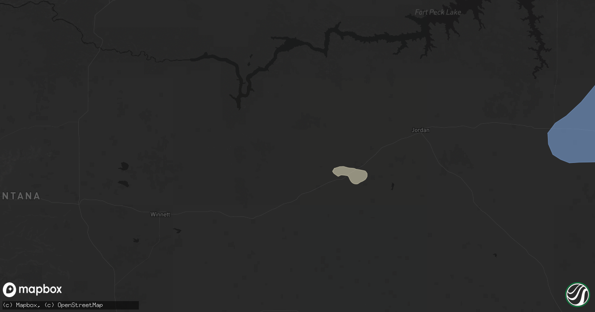 Hail map in Sand Springs, MT on July 3, 2026