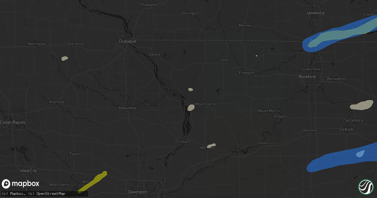 Hail map in Savanna, IL on July 3, 2026