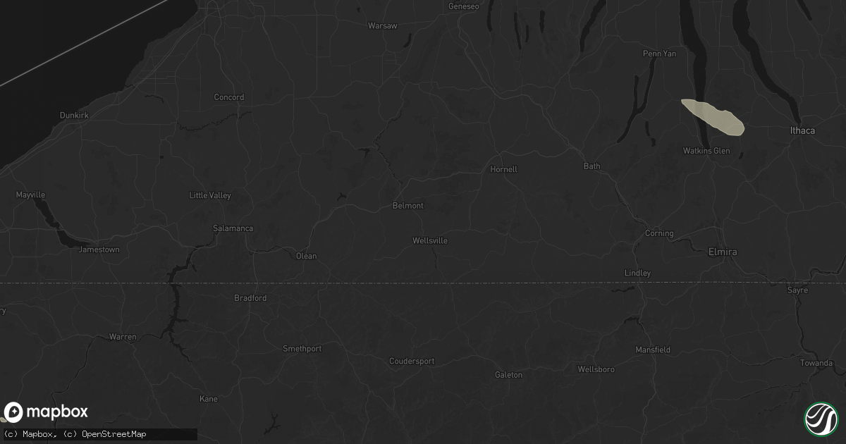 Hail map in Scio, NY on July 3, 2026