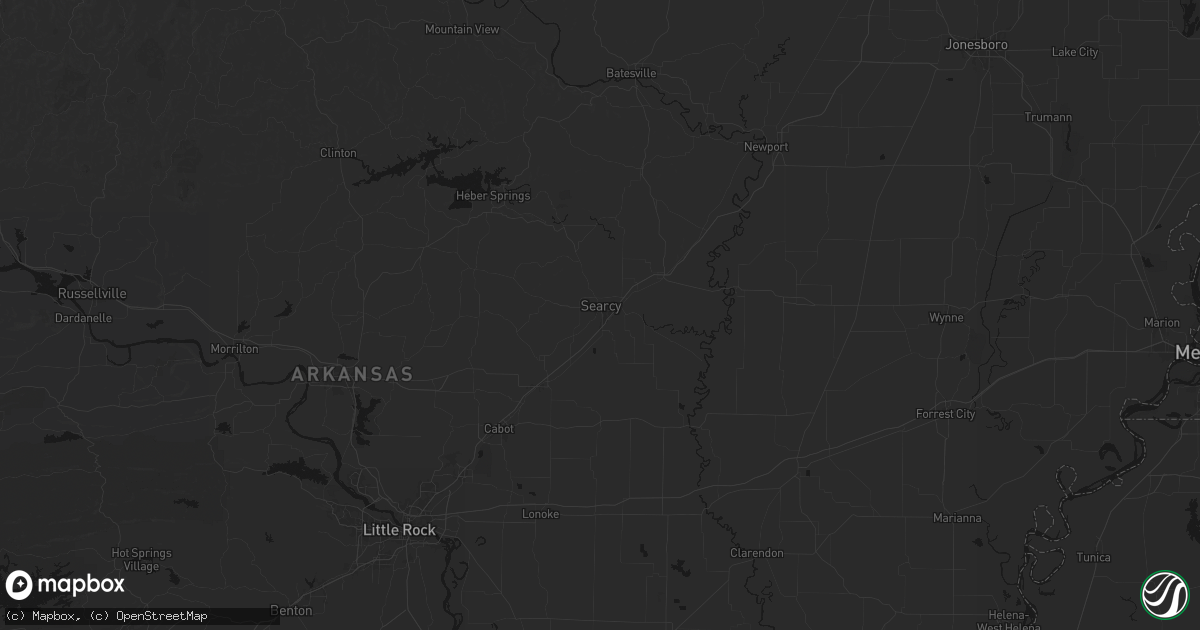 Hail map in Searcy, AR on July 3, 2026