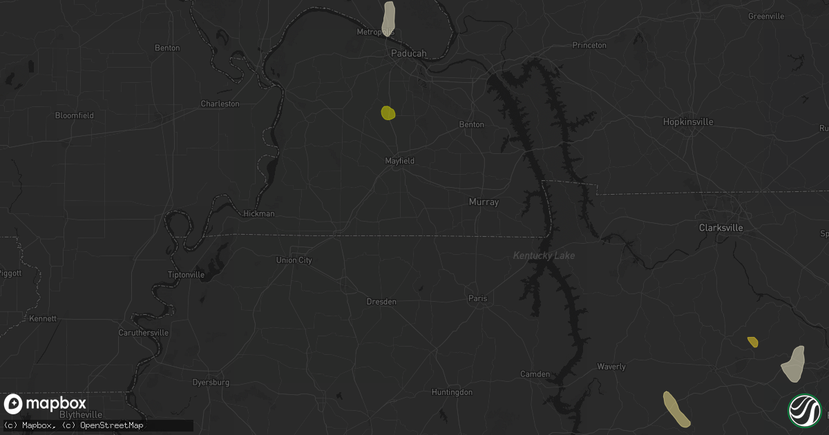 Hail map in Sedalia, KY on July 3, 2026