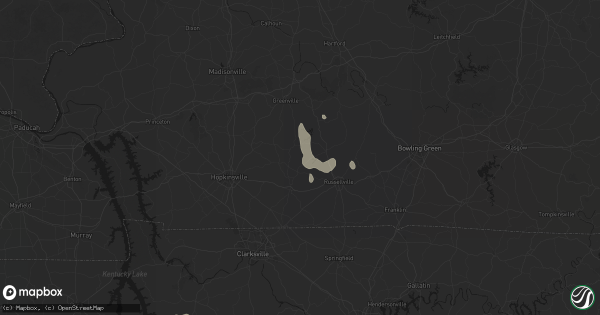 Hail map in Sharon Grove, KY on July 3, 2026