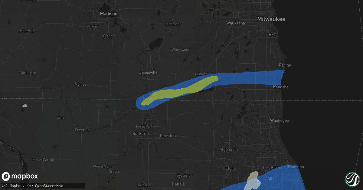 Hail map in Sharon, WI on July 3, 2026