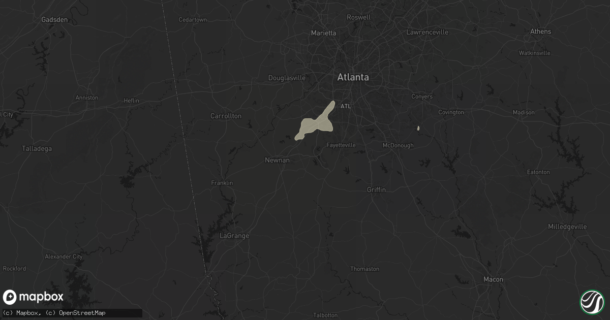 Hail map in Sharpsburg, GA on July 3, 2026