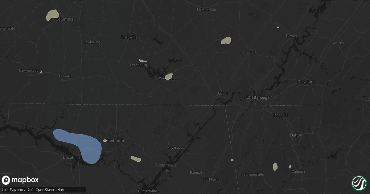 Hail map in Sherwood, TN on July 3, 2026