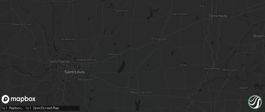 Hail map in Shobonier, IL on July 3, 2026