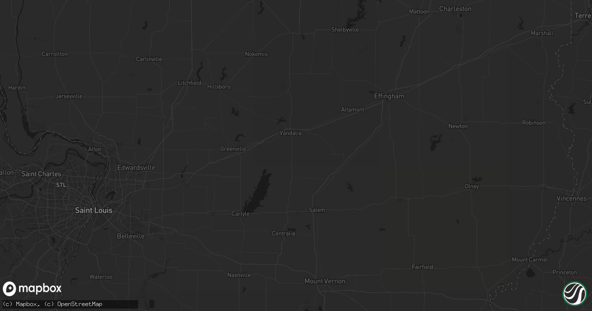 Hail map in Shobonier, IL on July 3, 2026