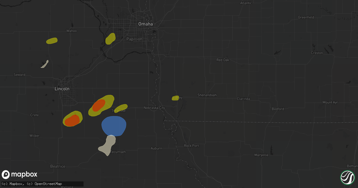 Hail map in Sidney, IA on July 3, 2026