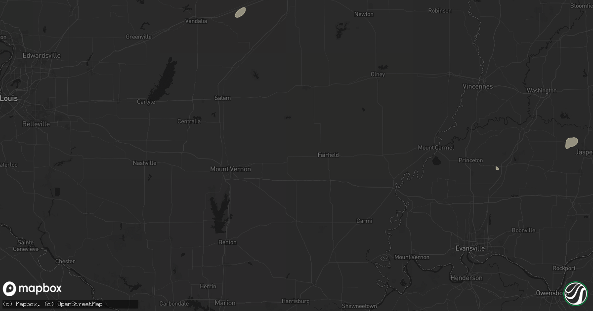 Hail map in Sims, IL on July 3, 2026