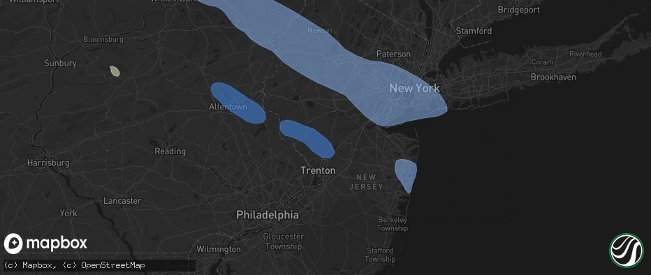 Hail map in Skillman, NJ on July 3, 2026