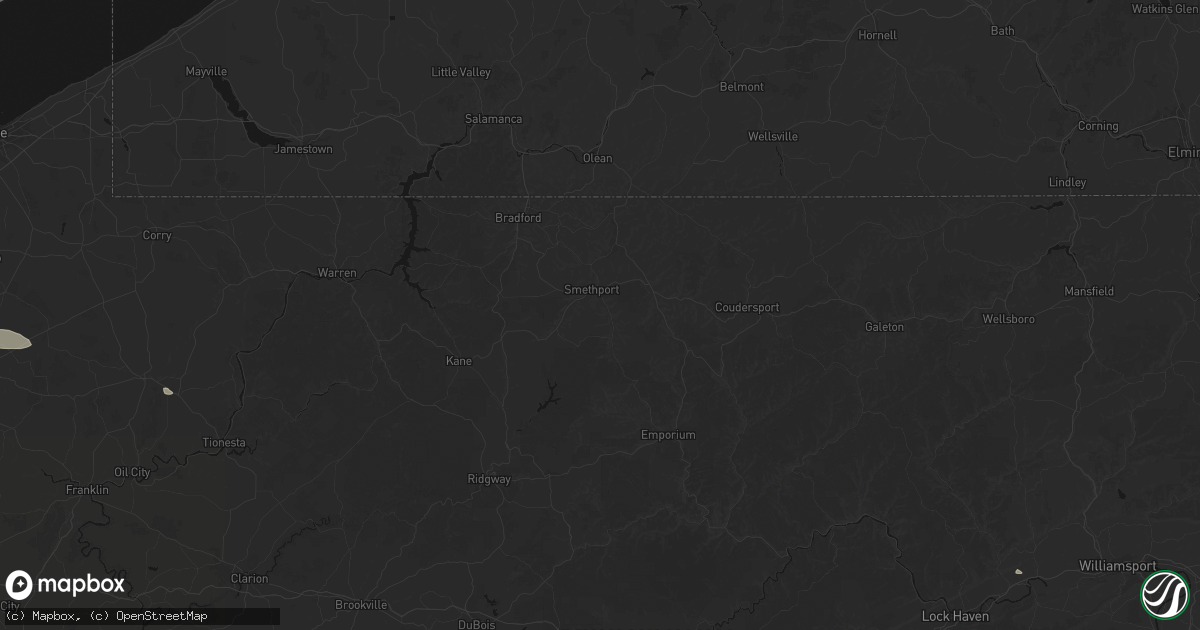 Hail map in Smethport, PA on July 3, 2026
