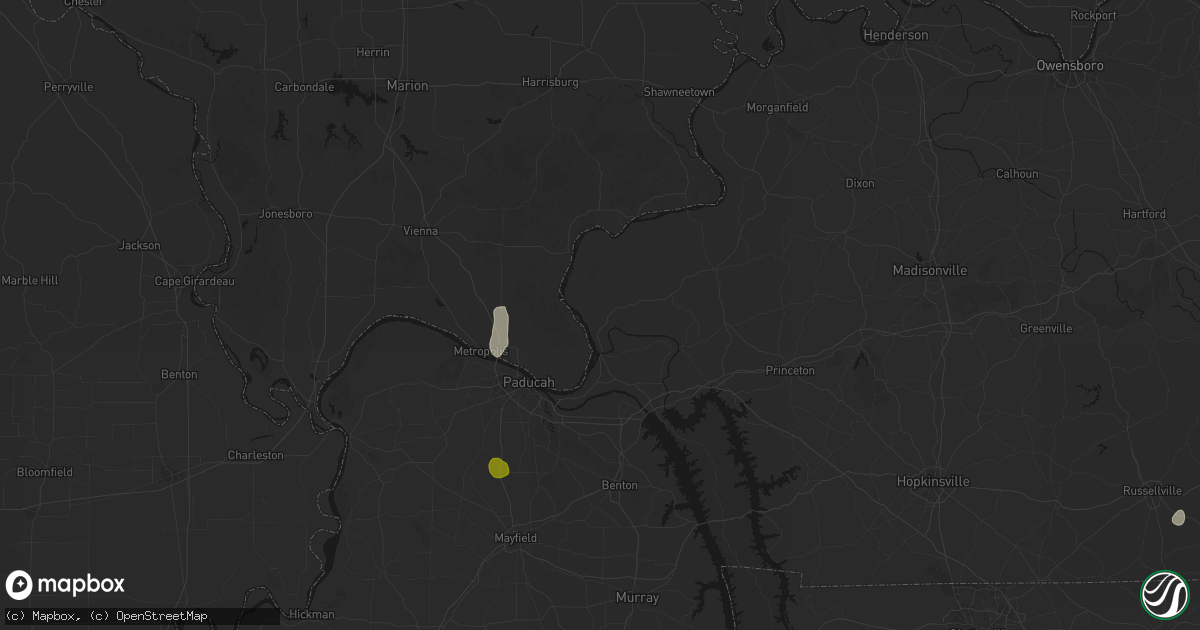Hail map in Smithland, KY on July 3, 2026