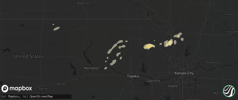 Hail map in Soldier, KS on July 3, 2026