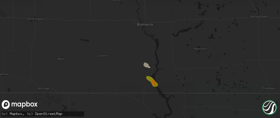 Hail map in Solen, ND on July 3, 2026