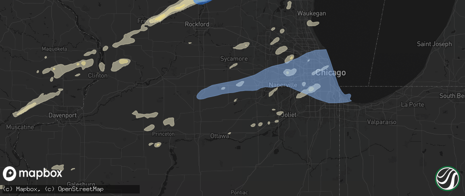 Hail map in Somonauk, IL on July 3, 2026