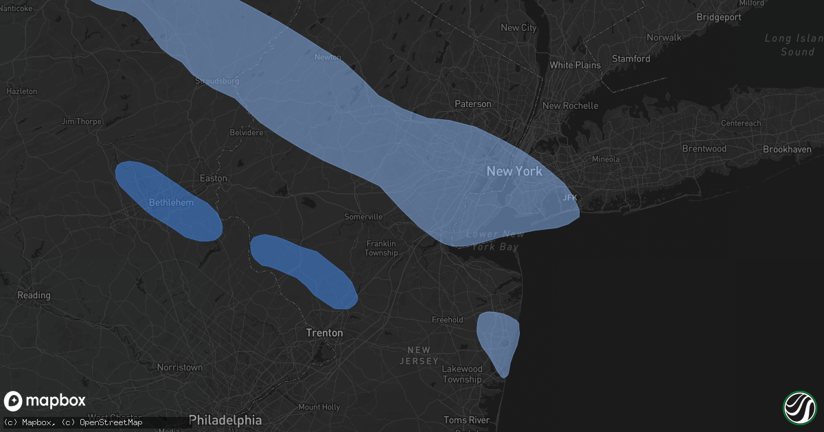 Hail map in South Plainfield, NJ on July 3, 2026