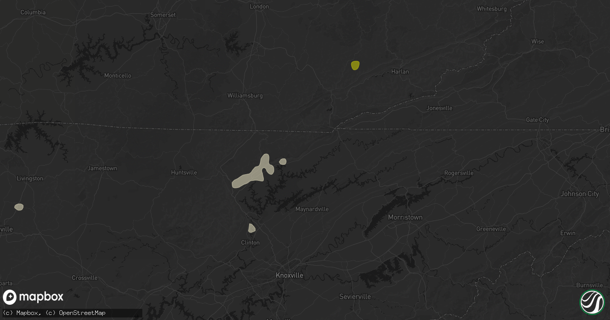 Hail map in Speedwell, TN on July 3, 2026