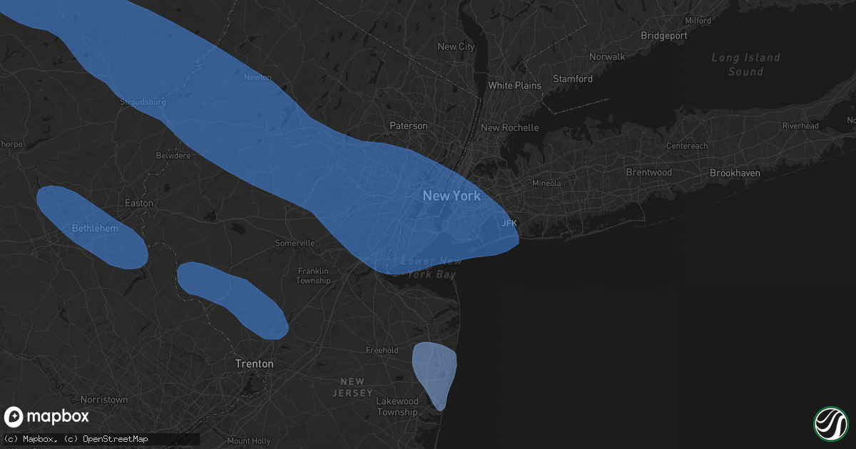 Hail map in Staten Island, NY on July 3, 2026