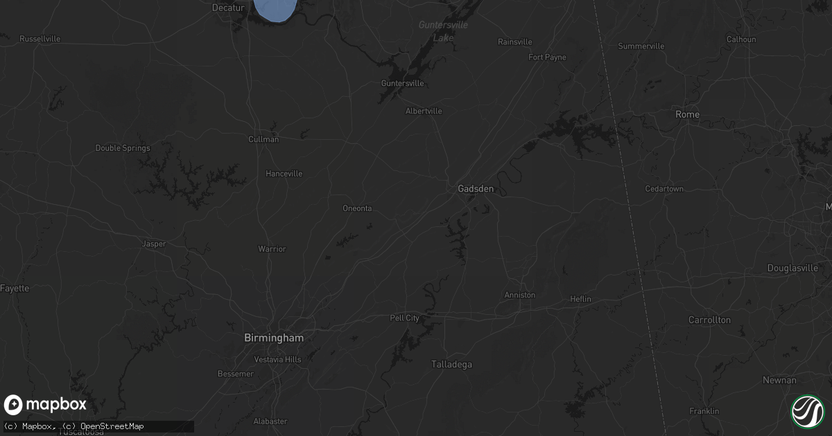 Hail map in Steele, AL on July 3, 2026