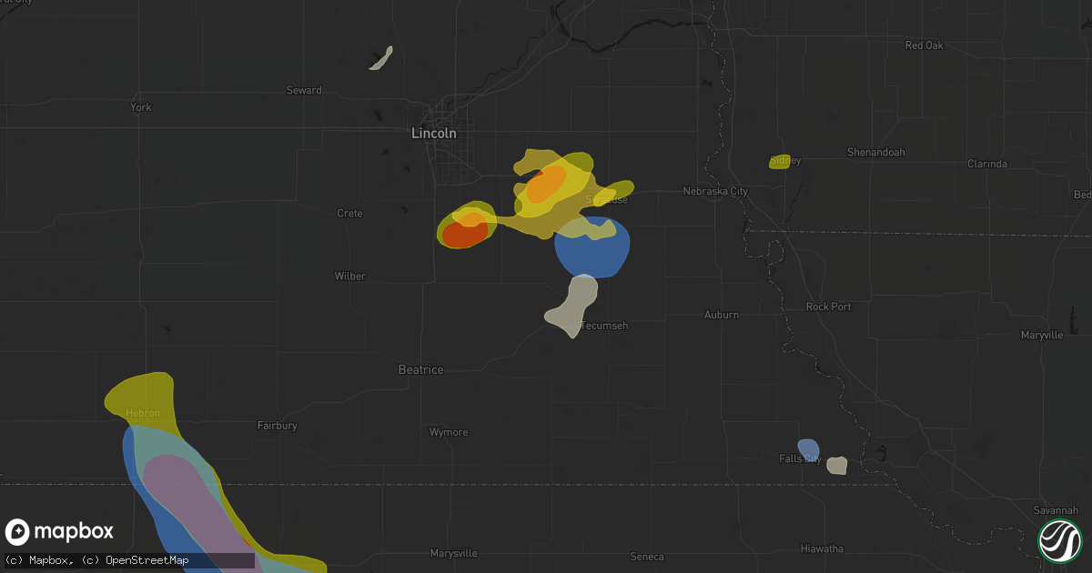 Hail map in Sterling, NE on July 3, 2026