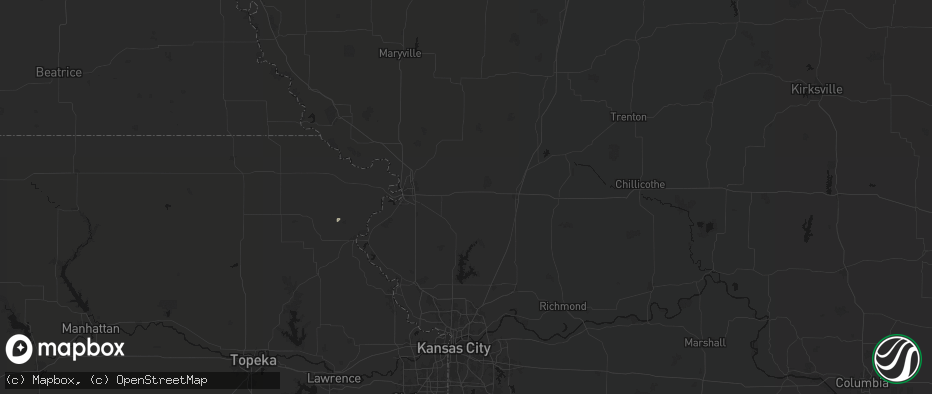 Hail map in Stewartsville, MO on July 3, 2026