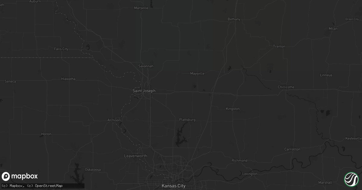 Hail map in Stewartsville, MO on July 3, 2026