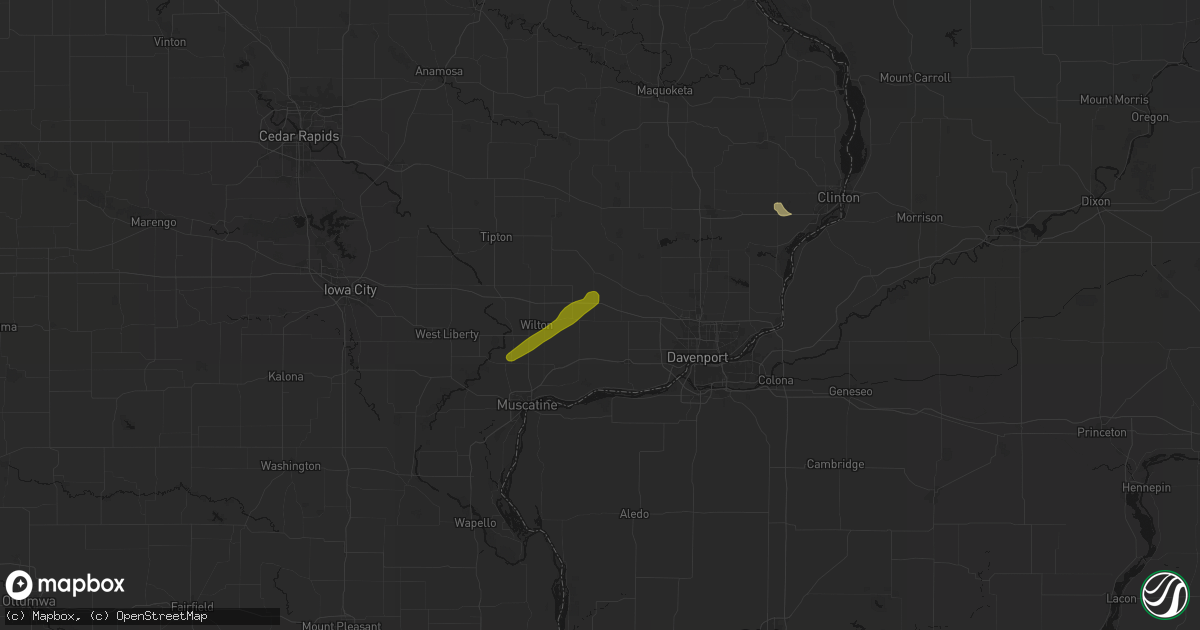 Hail map in Stockton, IA on July 3, 2026