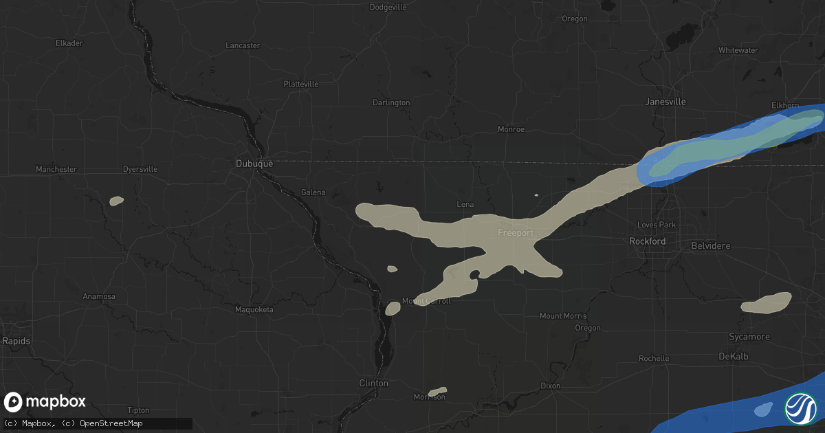 Hail map in Stockton, IL on July 3, 2026