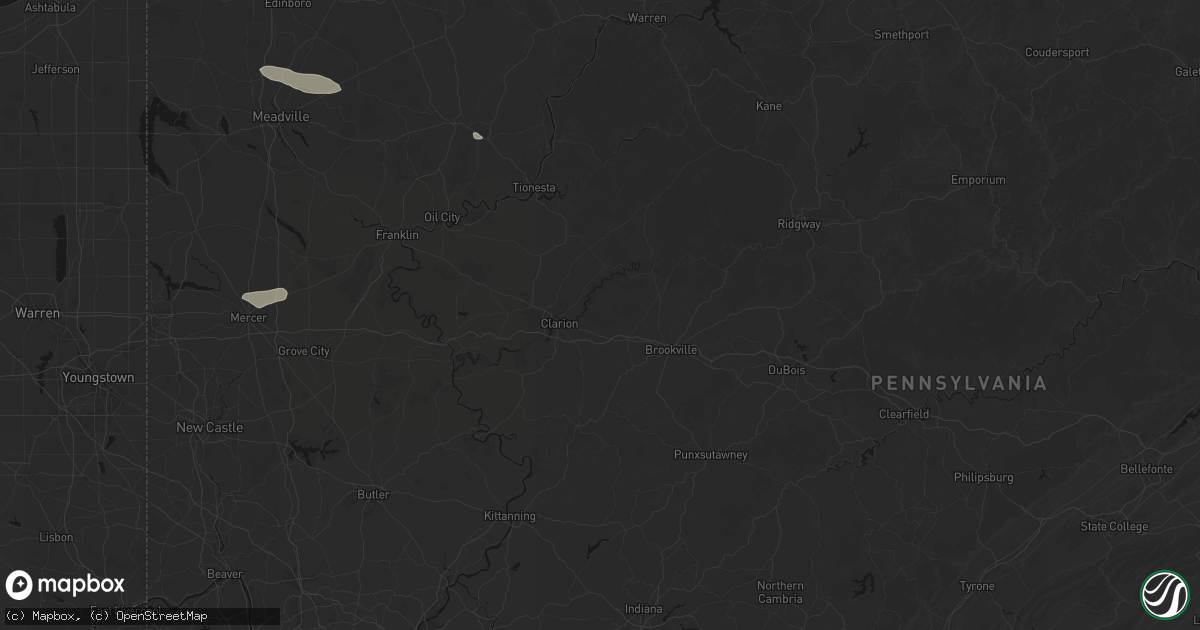 Hail map in Strattanville, PA on July 3, 2026