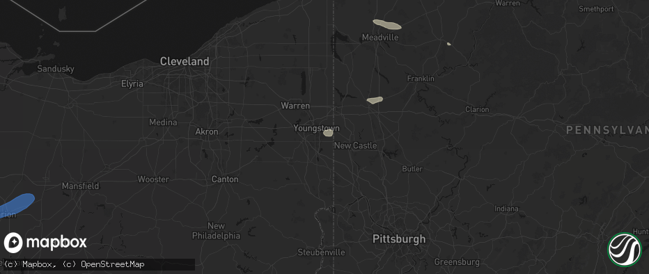 Hail map in Struthers, OH on July 3, 2026