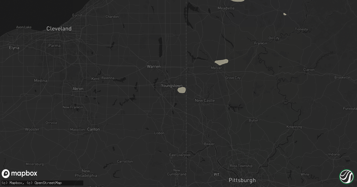 Hail map in Struthers, OH on July 3, 2026