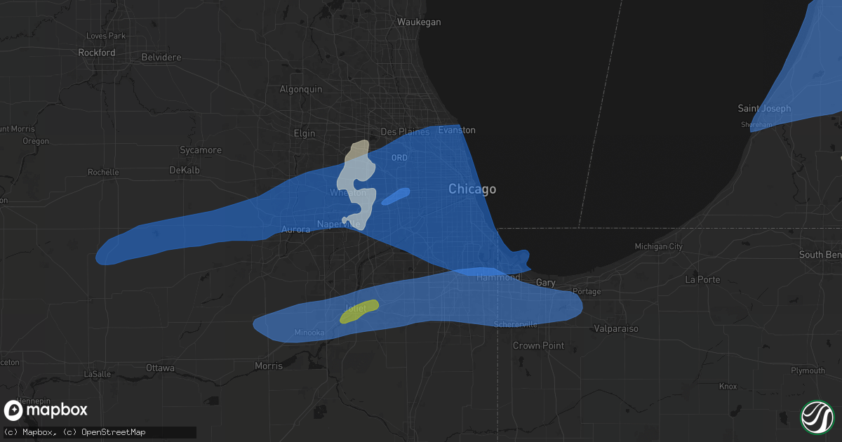 Hail map in Summit Argo, IL on July 3, 2026