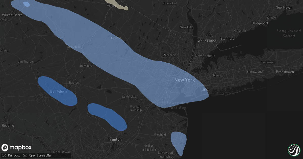Hail map in Summit, NJ on July 3, 2026