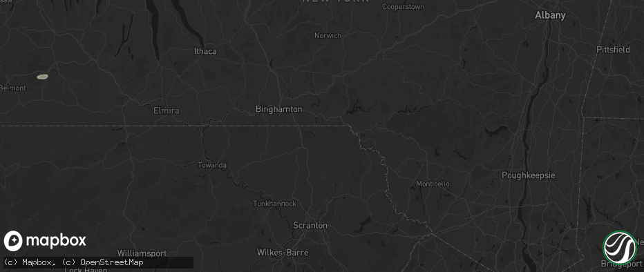 Hail map in Susquehanna, PA on July 3, 2026