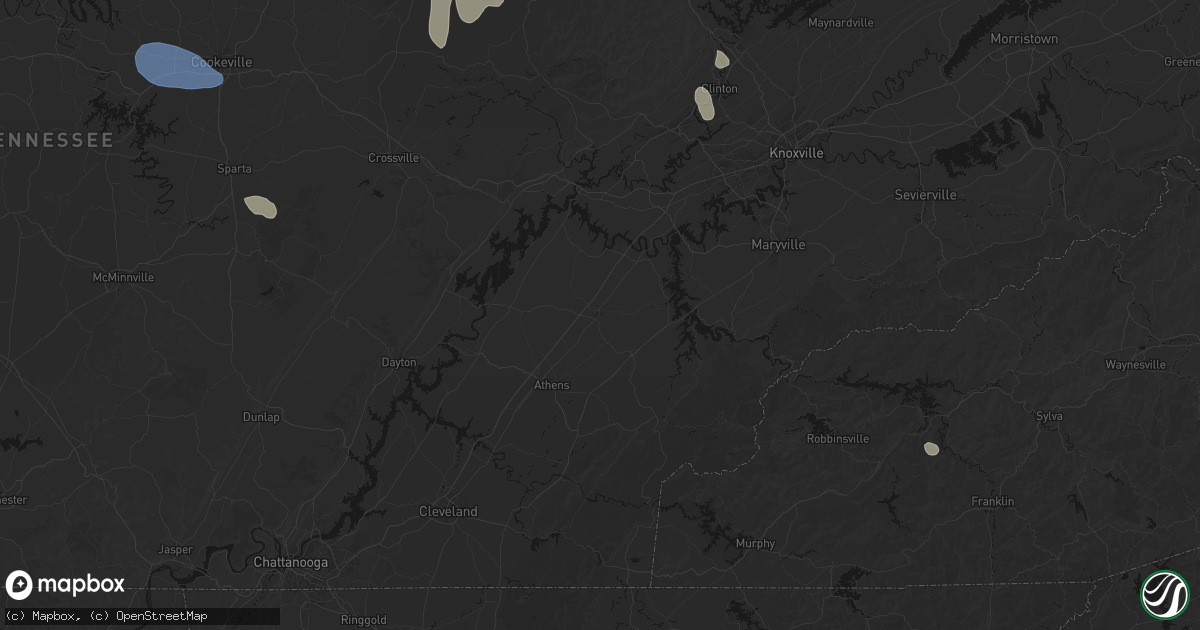 Hail map in Sweetwater, TN on July 3, 2026