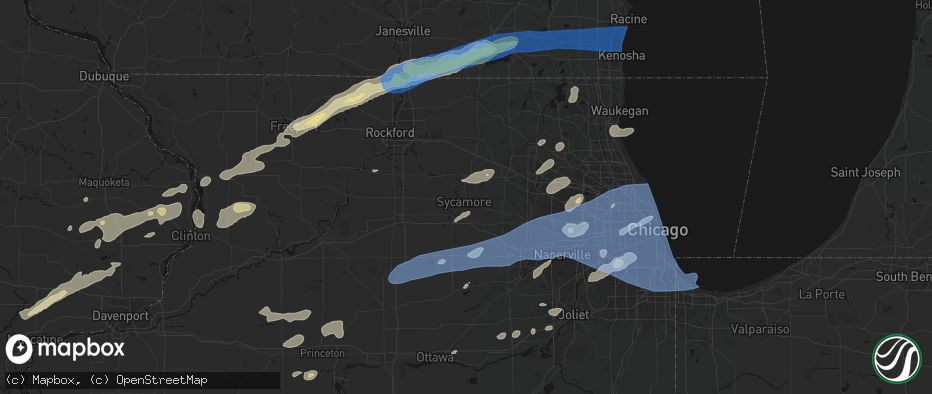 Hail map in Sycamore, IL on July 3, 2026