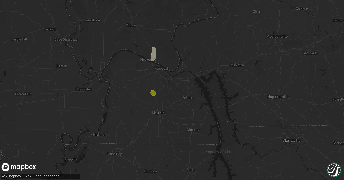 Hail map in Symsonia, KY on July 3, 2026